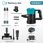 YOFIDRA harjadeta 1800W tolmuimeja 30KPa 1,5L kaasaskantav v&otilde;imas imemisv&otilde;imega kodupuhastusvahend Makita 18V aku jaoks 1xBattety-EU Plug