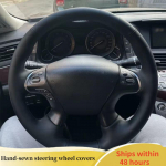 Car Steering Wheel Cover For Infiniti JX35 M35 M25 M56 Q70 QX60 ized Microfiber Leather DIY Steering Wheel Braid Blue Thread