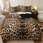Moodne leopardimustriga tekikottide komplekt 1 tekikott + 2 padjap&uuml;&uuml;ri K&otilde;rglahutuslik Kodu Magamistoa Kaunistus Hubane Magamistuba Stiilne Kodu 90X200cm