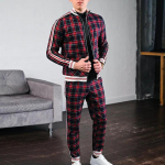Mood vabaaja Meeste dressid Spordir&otilde;ivad Kaheosalised r&otilde;ivad H&auml;rrasmeeste &uuml;likonnad Ruuduline T&otilde;mblukukomplektid Br&auml;ndi jope Meeste riided Kevad XXXL