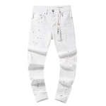 BeatStreet New Jeans Meeste Mood Trend Retro Pesu Graffiti Prindi Parandus Madal V&ouml;&ouml;koht Veniv Skinny N&ouml;&ouml;p Volditud Rebitud Teksap&uuml;ksid 38 white