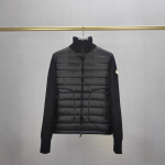 Mengjia Unisex Klassikaline Kootud Patchwork Puhverjakk - Saadaval M suurus 2X Large must