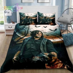 Walking Dead Daryl Dixoni tiibade m&auml;rk Voodipesukomplekt &Uuml;he-, Twin-, T&auml;is-, Queen-, King-suuruses Voodikomplekt T&auml;iskasvanud Poiste Magamistuba 3D-tr&uuml;kk EU Single(135*200cm)3pcs