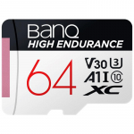 Banq 64GB A1 U3 V30 4K MicroSD-kaart Dash Cam & Security