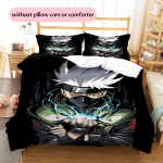 Hatake Kakashi Naruto Muster Voodipesu Kodu Kaunistus S&uuml;nnip&auml;evakingitus (1 * tekikott + 2 * padjap&uuml;&uuml;ri, ilma s&uuml;damikuta) 135x200cm white