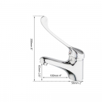 Torayvino Matt Must Messing Pika K&auml;epidemega Vannitoa Valamu Kraan Meditsiiniline H&uuml;gieeniline Kraan Tekile Paigaldatav K&uuml;lma ja Kuumavee Segisti