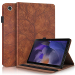 Samsung Tab A11 &uuml;mbris 8,7-tollisele, reljeefne puuleht, PU-nahast rahakott, klappkate Funda Galaxy Tab A11 8.7 2025 &uuml;mbrisele SM-X130 X135 Tab A11 (8.7 inch) pruun