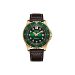 CITIZEN 3 Mehaaniline liikumine Veisenahast rihmaga K&auml;ekell Unisex Roheline sihverplaat NJ0173-18X Green Dial
