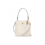 Coach Town 21 Metallik Logo Reljeefne V&otilde;lu Poleeritud Kivit&uuml;kk Nahast Kopp-kott Naiste k&auml;ekotid Valge 1011-IMOVG Basic Set (Bag+Dust Bag)