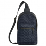 Coach West 20 Monogramm Reguleeritav &Otilde;larihm Kaetud L&otilde;uend Crossbody Kott V&auml;ike Unisex crossbody kott Teksad CBI92-QBY2Y Basic Set (Bag+Dust Bag)