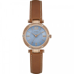 GUESS Park Ave South Roosa Kuld & Sinine Nahast Naiste Kvartsikell W0838L2 sinine