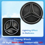 Auto esikaitsme iluv&otilde;re T&auml;heembleem Mercedes Benz W246 B180 B200 B250 jaoks 3D peegelpinnaga stiilis LED-logo embleem