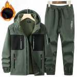 Winter Plus Velvet veekindel jope &uuml;likond T&ouml;&ouml;riided Meeste talvine &otilde;ues paksendatud soe ja k&uuml;lmakindel 2-osaline &uuml;likond XXXXL hall