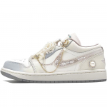 Jordan Air Jordan 1 Miss Cherished Nahast Kulumiskindel Madal Vintage Korvpallijalatsid Naiste Beež Valge Sinine IH7323-100(Team307-) 36.5