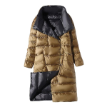 Kahepoolne pikk sulejope kevad-s&uuml;gisene turtlene kaelusega valge pardi sule soojad pargid Must kuldhall helesinine roheline valge S-5XL M beige