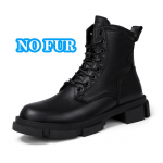 Ehtsast nahast mootorrattasaapad meestele Uus mood Meeste k&otilde;rge s&auml;&auml;rega jalatsid Soojad pl&uuml;&uuml;sist karusnahast talvesaapad Luksusbr&auml;ndi lumesaapad 44