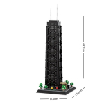 Chicago John Hancock Center Willis Tower ehitusklotsid 1284 tk Arhitektuurimudel M&auml;nguasi Kingitus T&auml;iskasvanutele Lastele black