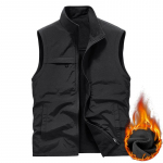 Sametine vest kahepoolne vest meeste vaba aja veetmiseks, soe tuulekindel vest p&uuml;sti kraega top L
