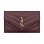 Saint Laurent Cassandra tepitud disainiga vasikanahast kaardihoidja Naiste aksessuaarid Veinipunane 843888-AAGY5-6195 Box(Basic Set+Box) gray
