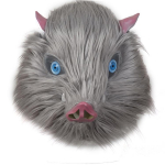 Demon Slayeri mask Halloweeni lateksist cosplay Jaapani anime InuYasha Inosuke sea-n&auml;oga peakate esituse rekvisiit Average Size
