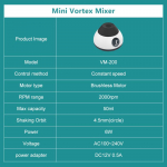 2000RPM Mini Vortexmikser Kaasaskantav Laboratoorne Raputaja T&auml;toveeringupigment K&uuml;&uuml;nelakk Vedel Tint Mikser