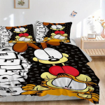 3tk Garfieldi voodipesukomplekt: T&auml;iuslik magamistoa v&otilde;i k&uuml;lalistetoa jaoks. Pehme ja mugav, ilma s&uuml;damikuta yy251031076 135x200cm