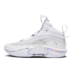 Jordan Air Jordan 36 Slip Resistant Cushioning Abrasion Resistant Mid top Children's Basketball Shoes White Silver DA9054-101 40 white