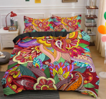 3 tk Voodipesukomplekt P&otilde;hjamaade Boho stiilis V&auml;rviline tr&uuml;kitud Hubane pehme tekikott Kuningas Kuninganna &Uuml;ksiksuurus S&uuml;nnip&auml;evakingitus Magamistoa dekoratsioon US Full200x229cm red