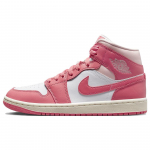 Air Jordan 1 keskmised maasikad ja kreemjas naiste tossud, roosad valged mere-Coral BQ6472-186 36