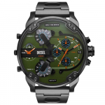 Diisel hr. Daddy DZ7477 roheline sihverplaadiga meeste k&auml;ekell, metallist 57mm hall