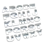 DIY 50mm k&otilde;rged suured plastist 3D kroomitud t&auml;hed isekleepuvad T&auml;hestik auto kleebised auto m&auml;rk Auto tarvikud Dekoratsioon E white