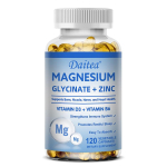 Magneesiumgl&uuml;tsinaadi toidulisand, tsingi, D3-vitamiini, B6-vitamiiniga, 120 pehmet kapslit 120 Capsules white