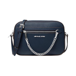 MICHAEL KORS Jet Set Metalllogo T&otilde;mblukuga Saffiano Nahast &Otilde;la-Crossbody Kott Suur Naiste Tumesinine sinine