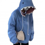 S&uuml;gis Talv Naljakas Hai Lapitehnika Kapuutsiga Dressipluusid Meestele ja Naistele Kawaii Dressipluus Moodne Vabaaja Pullover Kooli &Uuml;legabariidilised R&otilde;ivad S sinine