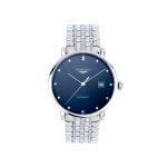 LONGINES Boya seeria automaatne mehaaniline liikumine 30 meetrit veekindel meeste k&auml;ekell &Scaron;veitsi kell 39mm sinine sihver roostevabast terasest rihm L4.910.4.97.6 sinine