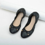 Naiste metallik balletikingad, vabaaja pehme tallaga lamedad kingad, kerged ja mugavad slip-on kingad 36 must