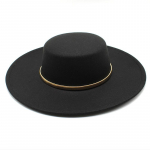 Must Suure &Auml;&auml;rega Kiriku Derby Topeltk&uuml;bar Metallketiga Kaunistatud &Uuml;hev&auml;rviline Vilt Fedora M&uuml;ts Villane Peo Hasartm&auml;ngija Jazz Cap 56-58CM
