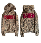 Euroopa ja Ameerika pikkade varrukatega pullover-kapuutsiga dressipluus, tume retro punk prindiga jakk y2k t&auml;navamood Instagram M leopardimustriline v&auml;rv