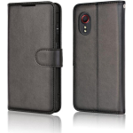 Galaxy XCover 5 nahast rahakotiga &uuml;mbris - Magnetiline klappkaas 3 kaardipesa, rahakotitasku, aluse ja randmepaelaga (HJ8U) - Must