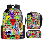 Sprunki Incredibox Laste Koolikoti Komplekt Kerge Ergonoomiline Kahe Rihmaga Kott Klassidele 3-4 Multikaprint Oxfordi Kangas Koos 17 Backpack black