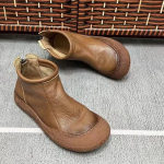 Nahast Lamedad Kingad Naiste Pahkluusaapad Disainer Retro T&otilde;mblukuga Kingad 2025 Trend Uus Br&auml;nd Pehmed Oxford Kingad Mugavad Talvised Botas De Mujer 40 pruun