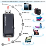 Kolme režiimiga kaasaskantav mitmemeetrine USB-detektor DC 5.1A 30V Amp Must