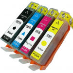 4 &uuml;hilduvat kassetti Hp 655 ja selle Deskjeti jaoks 3525 4615 4625 5525 6520 6525