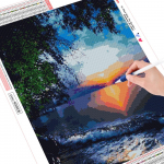 Teemantmaali maastik mere&auml;&auml;rne 5D DIY teemanttikandid multifilm ristpistes t&auml;ismosaiik 20*30 cm