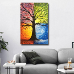 5d isetehtud teemanttikandid  Four Seasons Tree  Broderies Diamants Mosaiic Diamonds Maaling 20X30