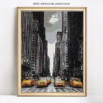 5D DIY Teemantmaal Tikand City Street Taxi Teemantmosaiigist ristpistega kivid 20X30CM