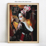 Teemantmaal portree ristpistes t&auml;is&uuml;mmargune 5D teemanttikandid, naine kivikivi 20X30CM