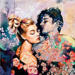 Teemantmaal Ristpistes Paari Teemanttikandid Rhinestone Mosaiic Kodukaunistus 30x30CM