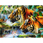 5D teemantmaal tiigri maastik Teemanttikandid juga ristpistes kivikivi 20X30CM