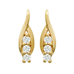 Les Tr&eacute;sors De Lily [F1317] - Boucles plaqu&eacute; or 'C&acirc;lin' Blanc dor&eacute; - 14x4 mm valge